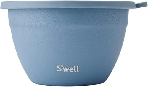 Vista 6 de S'well - Kit de ensaladera de acero inoxidable de 64 oz, diseño de recortes de papel, minirecipiente de 2 oz, bandeja extraíble de organización, a