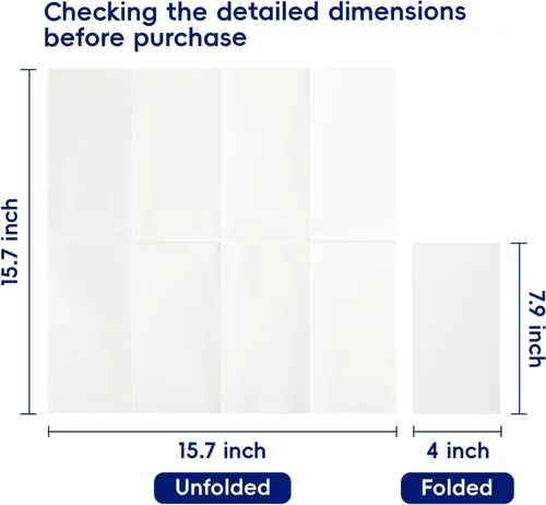 Vista 2 de JOLLY CHEF Paquete de 200 servilletas de papel desechables, servilletas de baño suaves para invitados, toallas de mano de papel blanco de 2 capas