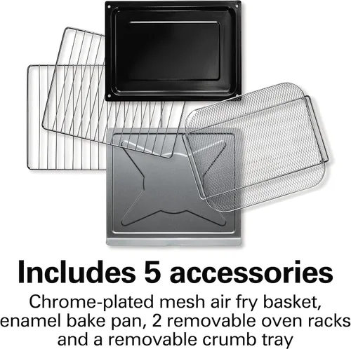 Vista 7 de Hamilton Beach Countertop Digital Air Fryer Oven with Sure-Crisp, 6-in-1 Functionality, 150-450⁰F Temp Range, 1800W, XL Capacity for 2 12” Pizzas