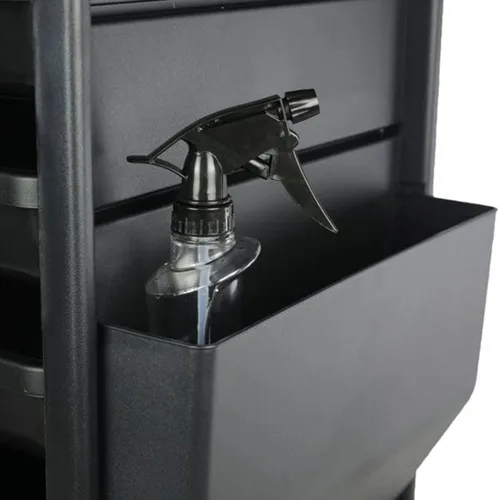 Vista 4 de PureSana Chromium - Carrito profesional de 4 cajones con estante para esmalte de uñas para cabello, suministros de cosmetología y herramientas