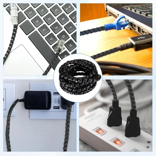 Vista 8 de Flutesan Protector de cable para perros y gatos, 24.6 pies de 0.394 in en espiral, cable para mascotas, no masticar a prueba de gatos, 5