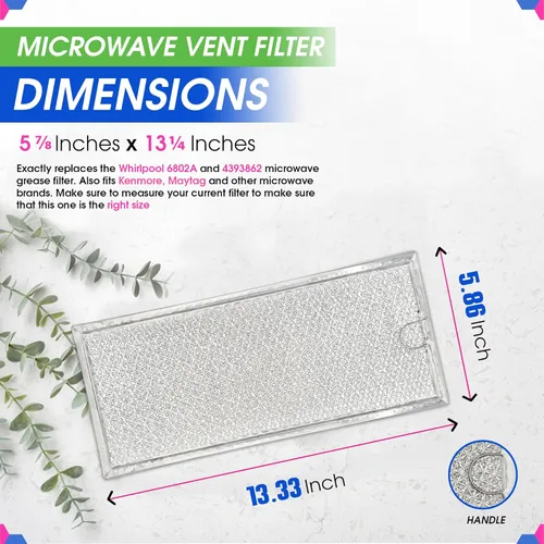 Vista 3 de Bagean Filtro de grasa para microondas compatible con Whirlpool 6802A
