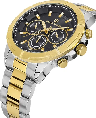 Vista 2 de DAVID GUNER Watch for Men with Stainless Steel Band. Quartz, Analog Men Watch with Auto Date. Elegant, Waterproof Mens Watch