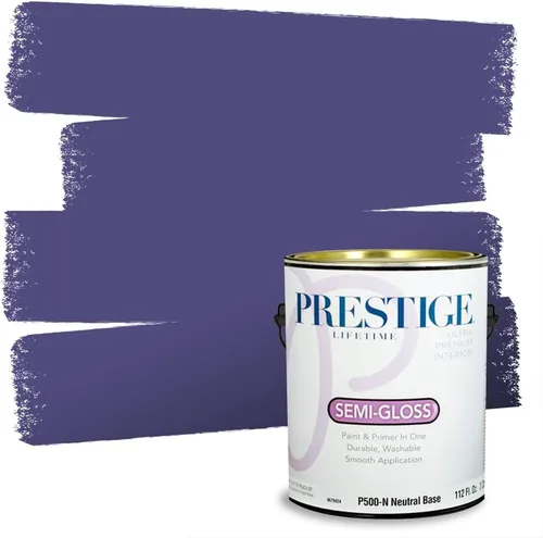 Vista 53 de PRESTIGE Pinturas de pintura interior e imprimación en uno, 1 galón, plano, combinación comparable de Sherwin Williams* Kimono Violet*