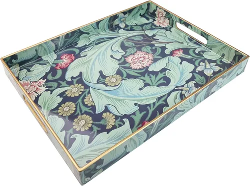 Vista 7 de Spsyrine - Bandeja de servir con asas, bandeja decorativa de plástico para mesa de café, sala de estar, decoración del hogar, 3040B