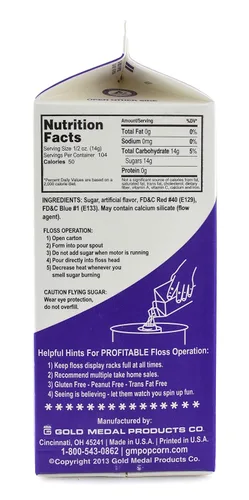 Vista 2 de Azúcar de hilo de algodón de azúcar-frambuesa azul, vainilla rosa y uva-1/2 galón-paquete de tres