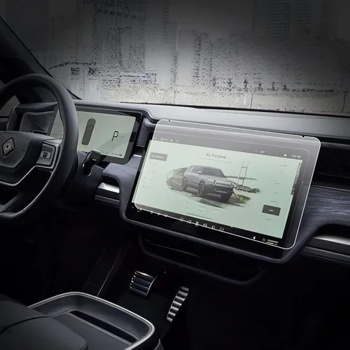 Vista 8 de Protector de pantalla de vidrio templado compatible con Rivian R1T R1S 2022, 2023, 2024, 2025, accesorios interiores para salpicadero, pantalla