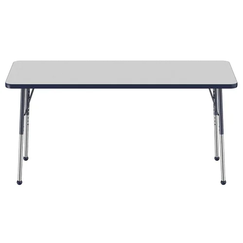 Vista 131 de FDP - Mesa rectangular para actividades escolares y de oficina (24 x 36 pulgadas), patas estándar con deslizadores giratorios, altura ajustable
