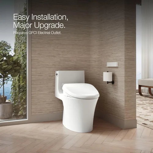 Vista 7 de Kohler PureWash E820 - Asiento de inodoro alargado con calefacción, blanco con control remoto, tapa de cierre silencioso, desodorización automática