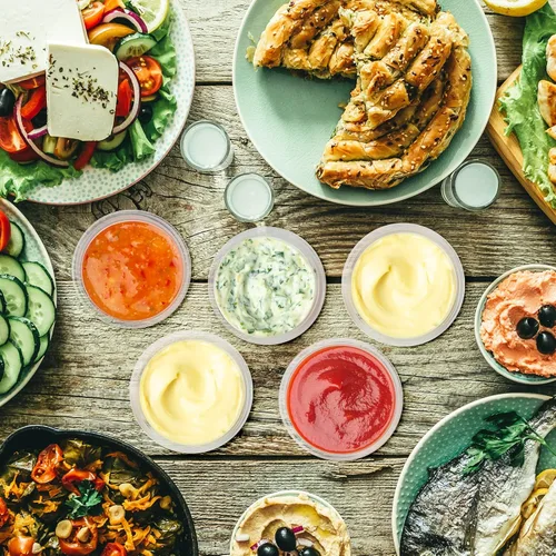 Vista 6 de Macarrie 1000 recipientes de 1 onza con tapas, tazas de condimentos de 1 onza desechables para soufflé, tazas de salsa, recipiente de ensalada, taza