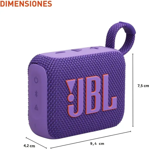 Vista 3 de JBL Go 4 - Bocina Bluetooth ultraportátil, impermeable y a prueba de polvo, gran sonido JBL Pro con graves impactantes, batería incorporada de 7
