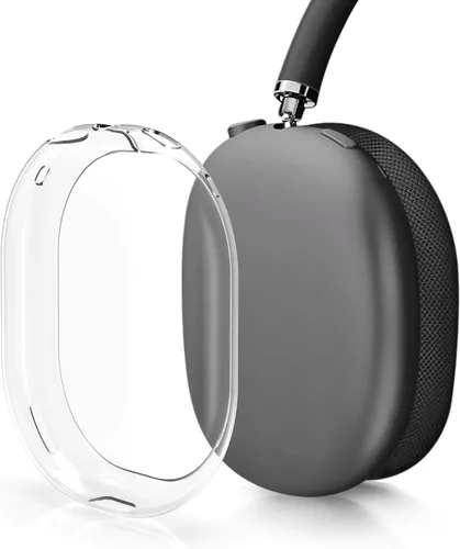 Vista 4 de kwmobile Fundas compatibles con Apple AirPods Max, 2 fundas protectoras para los oídos, transparente