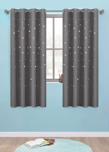 Vista 2 de Anjee Cortina opaca con diseño de estrellas.