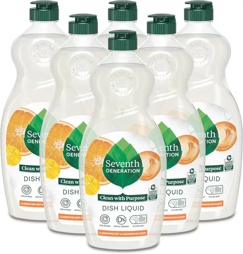 Vista 8 de Seventh Generation Jabón Líquido para Platos Ralladura de Clementina Hierba Limón Jabón Líquido Lavavajillas 19 oz