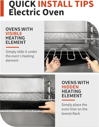 Vista 9 de Buself Revestimientos Grandes Enrollables para Horno – 17" x 75" Antiadherentes, Tapetes Reutilizables de Servicio Pesado para la Base del Horno