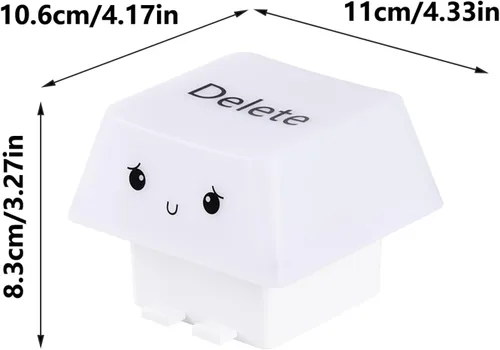 Vista 3 de Creative Deletes Keycap Lamp USB Rechargeable Moods Light with Adjustable Brightness Phone Holder for Bedroom Dorm