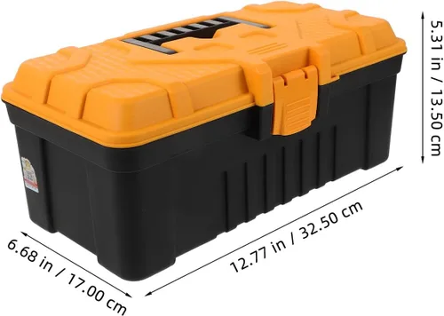 Vista 2 de Sewroro Lockable Plastic Tool Box Organizer Portable Multifunctional Tool Storage Case for Travel Camping Sturdy Construction with Reliable Locking