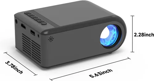 Vista 2 de Mini proyector portátil para iPhone - HD 1080P compatible con proyector de películas Pico para ver dibujos animados, proyector de teléfono