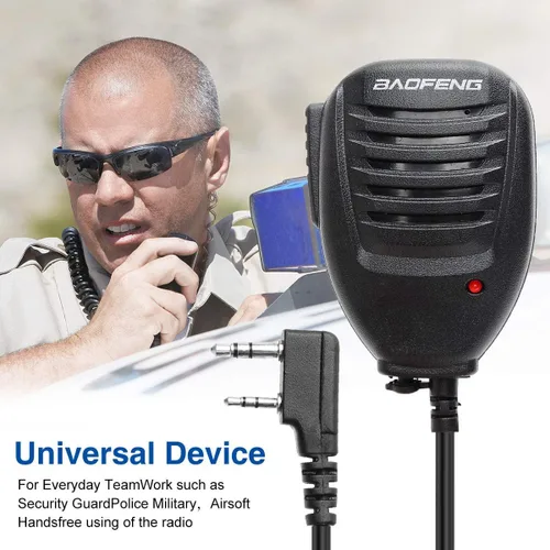 Vista 9 de BAOFENG Micrófono policía Walkie Talkie Accesorios de micrófono Radioaficionado Micrófono para Baofeng UV-5R Mini BF-F8HP Pro 5RM UV-32 DM-32 GM21