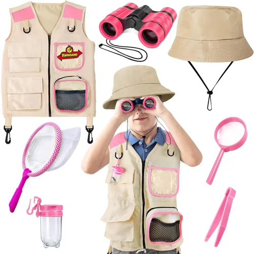 Vista 10 de YOPINSAND Kit de explorador para niños y kit de atrapa insectos, equipo de campamento para niños, juego de exploración al aire libre con chaleco