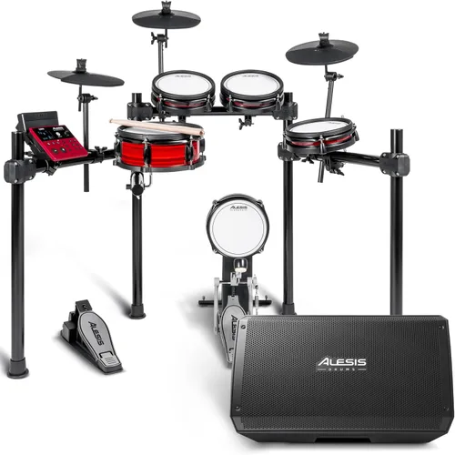 Vista 20 de Alesis Nitro Max Kit y Strike Amp 8 MK2 - Set de batería eléctrica con altavoz de amplificador de batería de 8 pulgadas y 2000W, con Bluetooth