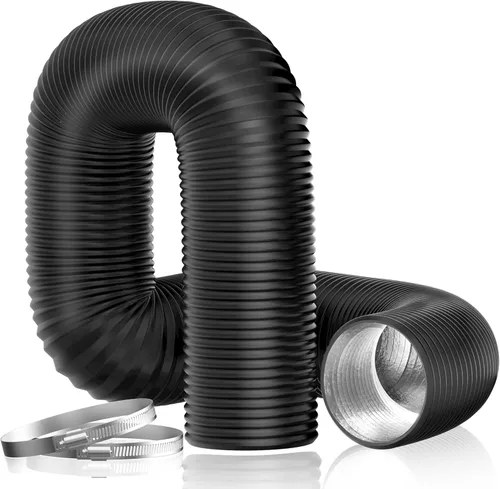 Vista 8 de Hon&Guan Conducto aislado de 3" x 8 pies con lámina de aluminio, manguera flexible de ventilación de secadora para sistemas de ventilación HVAC
