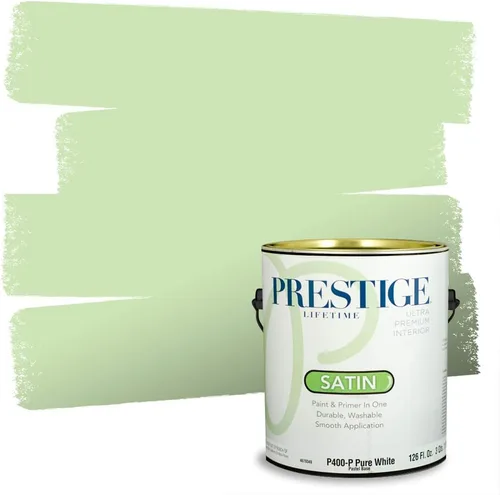 Vista 197 de PRESTIGE Pintura exterior e imprimación en uno, aloe, plano, 1 galón