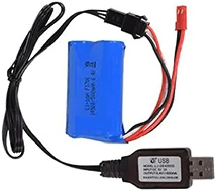 Batería de litio recargable 500mAh 6.4V JST+SM3P enchufe para WLTOYS 18401 18402 RC coche electrodomésticos equipo de iluminación con cable de carga