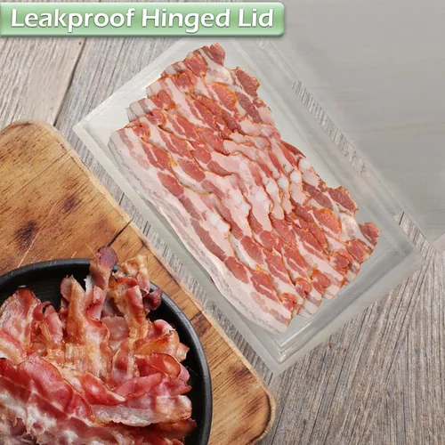 Vista 5 de Home-X Bacon Saver - Recipiente hermético de plástico para tocino, sin BPA, apto para lavavajillas, recipiente de almacenamiento de tocino a prueba