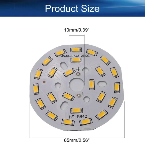 Vista 2 de Bettomshin Módulo de chip LED, tablero de aluminio, 12W 300mA blanco cálido 3000K lámpara de reflector de alta potencia, 2.56 pulgadas de diámetro