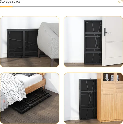 Vista 79 de Escritorio plegable de 47 pulgadas, no requiere montaje, mesa de oficina en casa, escritorio de campamento para computadora de juegos, color beige