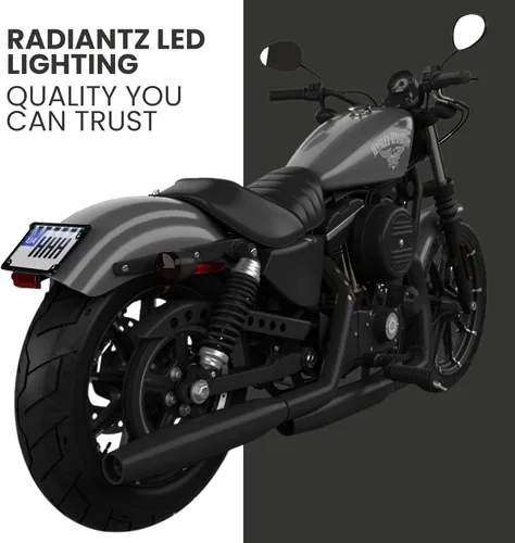 Vista 4 de Radiantz - Armazón de placa de motocicleta - 6 pulgadas Iluminador LED - Negro 8202-52