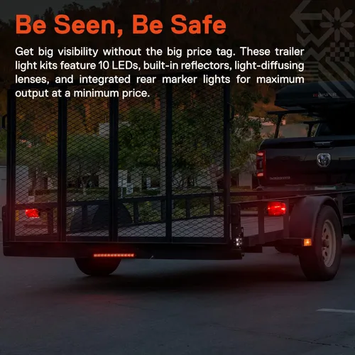 Vista 2 de Kit de luz trasera LED True MODS para remolque [DOT FMVSS-108 SAE AIS2T2/APC/L], resistente al agua IP67, luz de freno, señal de giro, luz trasera