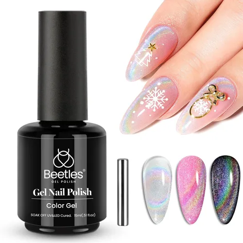 Vista 74 de Beetles - Esmalte de uñas de gel blanco perla, 0.5 onzas líquidas, color blanco perla, brillante, sirena, concha nacarada, esmalte de uñas de gel