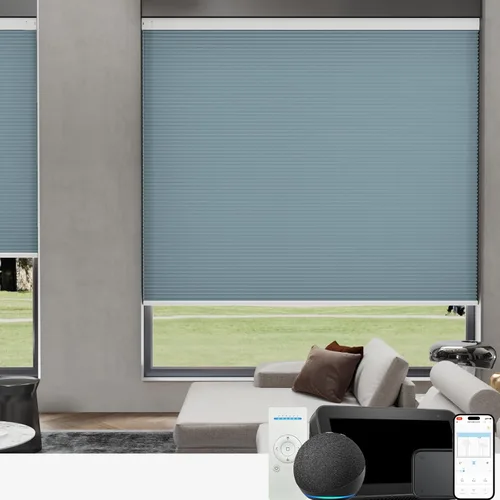Vista 20 de MYshade Persianas celulares de tamaño personalizado, persianas opacas sin cordones para dormitorio, baño, sala de estar, control de luz, persianas