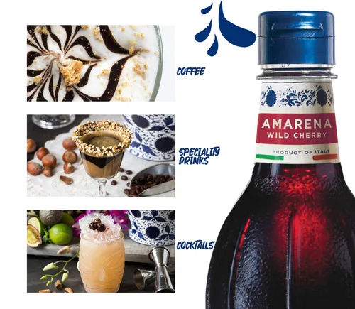 Vista 4 de Fabbri Jarabe aromatizante, cereza Amarena, fabricado en Italia, 33.8 onzas (1 litro)