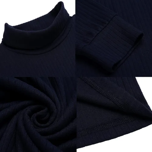Vista 5 de Amussiar Sudadera de cuello alto para hombre, de manga larga, elástica, ligera, térmica, básica