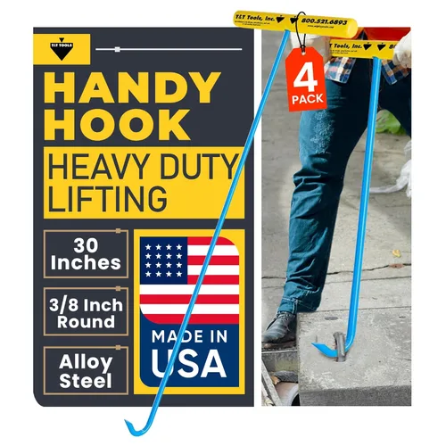 Vista 18 de T&T Tools Handy Hook – Gancho de 16" de acero inoxidable para tapa de alcantarilla, extractor, extractor de pasador de espiga, herramienta