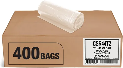 Vista 7 de Bolsas de basura transparentes de 45 galones, 40 x 46 pulgadas, 2.0 milésimas de pulgada de grosor (equivalentes), serie CSR, bolsas de basura