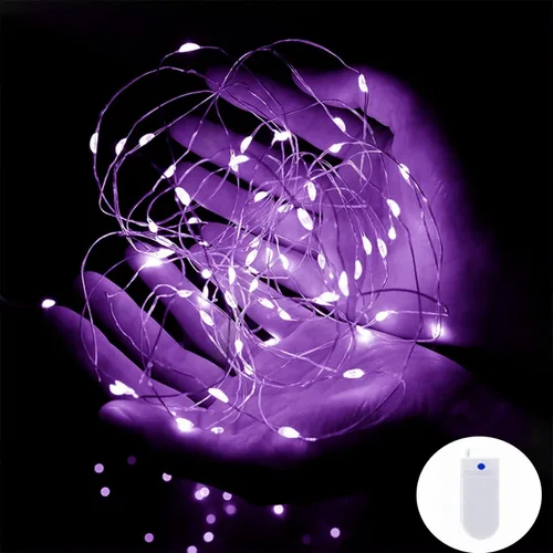 Vista 23 de Luces rojas de Halloween de 7 pies, funciona con pilas, luces LED de Navidad para interiores y exteriores, piezas centrales, guirnaldas, mesa