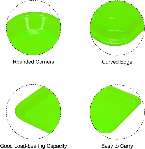 Vista 3 de PATIKIL Bandeja de comida rápida de 12 x 8 pulgadas, bandeja rectangular reutilizable reciclable multiusos para restaurante, cocina en casa