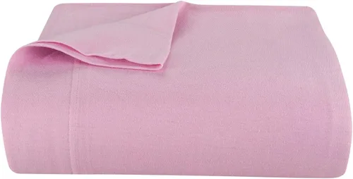 Vista 4 de DELANNA Juego de sábanas de punto de jersey suave, transpirable, tejido de camiseta rico en algodón (rosa, individual XL)