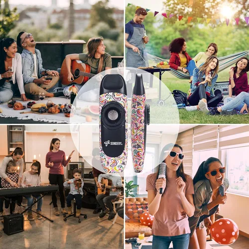 Vista 8 de Sondery Instrumento de viento profesional Kazoo con 5 membranas, cordón y bolsa