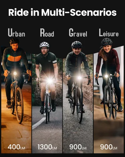 Vista 9 de Magicshine HORI1300S & SEEMEE 150 MAG Luces de Bicicleta Delanteras y Traseras, Control FTR LightSync de Un Toque, Luz Delantera de 1300LM y Luz