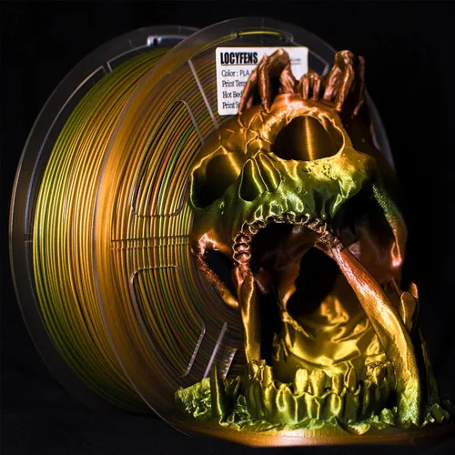 Vista 11 de Filamento para Impresora 3D PLA, Filamento PLA Arcoíris 1.75mm +/-0.02mm, Filamento PLA de Seda de Doble Color, Paquete de Filamento 3D Coextruido 2