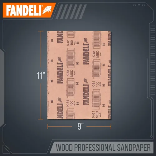 Vista 3 de Fandeli Papel de lija de madera Grano 220 25 hojas de 9 x 11 pulgadas Lijado de madera a mano Ideal para lijadora orbital
