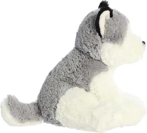 Vista 3 de Aurora® Peluche de husky de peluche, comodidad acogedora, acurrucarse sin fin, color gris, 14 pulgadas
