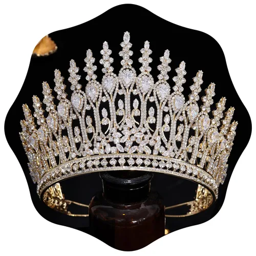Vista 8 de Aoligrace Tiaras de Boda Plateadas Altas para Mujer, Coronas de Quinceañera de Zirconia Cúbica de Lujo para Mujer, Accesorios para el Cabello de CZ