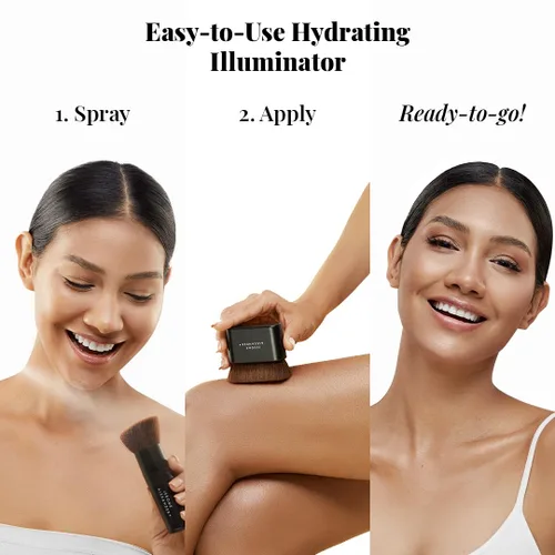 Vista 3 de Jerome Alexander MagicMinerals AirGlow Tinted Highlighting Night Mist, Aerógrafo Iluminador Hidratante Tintado Spray Petal Pearl