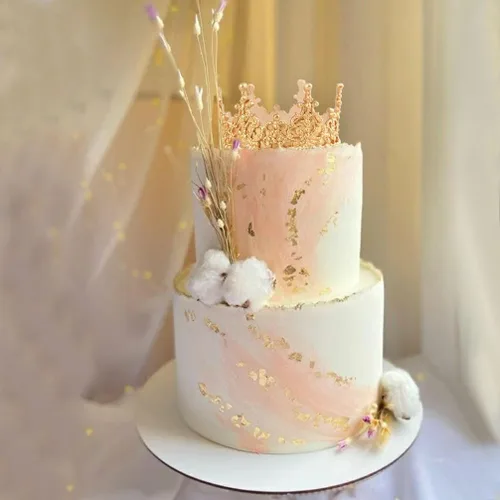 Vista 3 de Molde para decoración de pastel de corona, altura de 2.8 pulgadas, tiara de filigrana